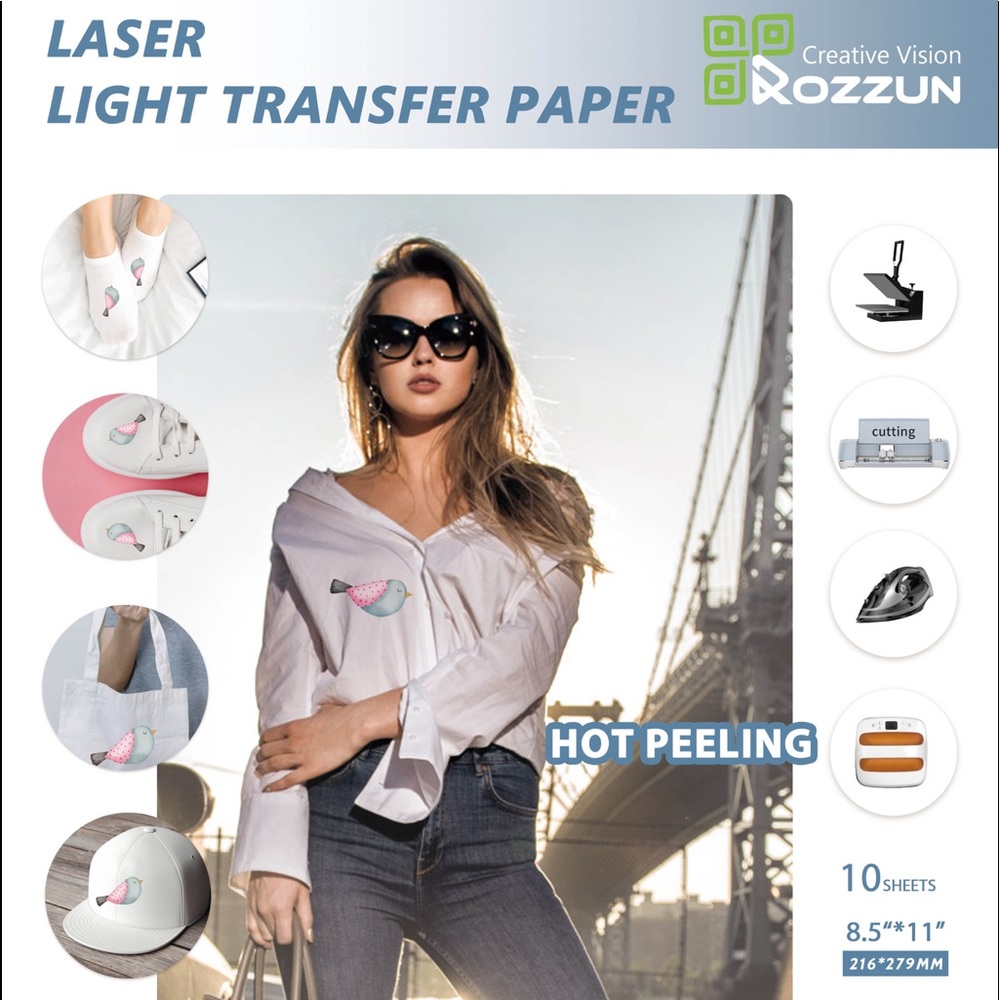 Laser Printable Iron on Transfer Paper For Tshirt or any Light Fabric